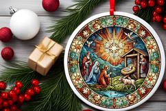 Round Christmass Ornament PNG Product Image 2