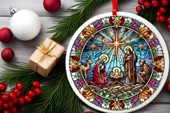 Round Christmass Ornament PNG Product Image 2