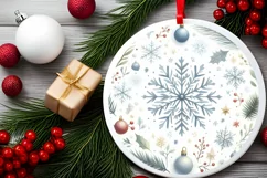 Round Christmas Ornament Sublimation|Clipart Product Image 2