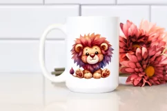Vibrant Colorful Brownish Cute Plush Lion | Sublimation Product Image 2