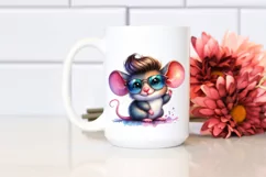 Expressive Baby Mouse with Happy Haircut PNG Product Image 2