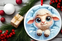 Round Christmas Ornament Sublimation|Clipart Product Image 2