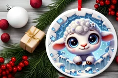 Round Christmas Ornament Sublimation|Clipart Product Image 2