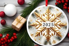 Round Christmas Ornament Sublimation|Clipart Product Image 2