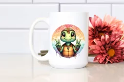 Funny Turtle Victory Sign Portrait | Clipart Product Image 2