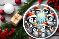 Round Christmas Ornament Sublimation|Clipart Product Image 1
