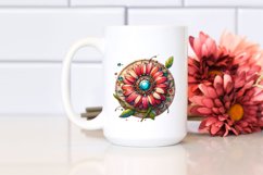 Wooden Stained Gerbera | Sublimation | Clipart Product Image 2