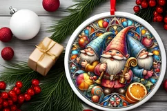 Round Christmas Ornament Sublimation|Clipart Product Image 2
