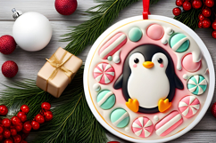 Round Christmass Ornament PNG Product Image 2