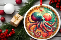 Round Christmas Ornament Sublimation|Clipart Product Image 2