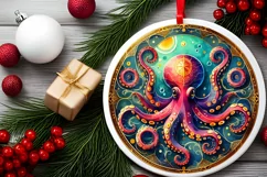 Round Christmas Ornament Sublimation|Clipart Product Image 2