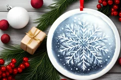 Round Christmas Ornament Sublimation|Clipart Product Image 2
