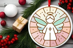 Round Christmas Ornament Sublimation|Clipart Product Image 1