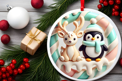 Round Christmass Ornament PNG Product Image 2