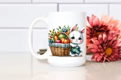 Baby Bunny with Autumn Vegetables | Sublimation | Clipart Product Image 2
