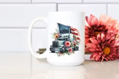 Flower Patriotic Semi Truck Clipart Product Image 2