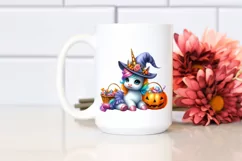 Cute Baby Unicorn Halloween Scenery | Sublimation | Clipart Product Image 2