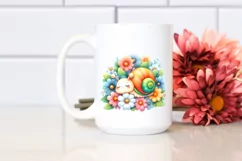 Colorful Sleeping Baby Snail Watercolor Product Image 2