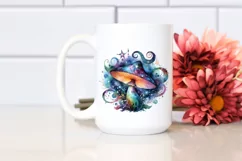 Colorful Watercolor Magical Mushroom Clipart Product Image 2