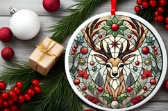 Round Christmas Ornament Sublimation|Clipart Product Image 1