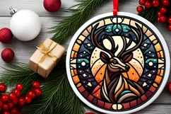 Round Christmas Ornament Sublimation|Clipart Product Image 1