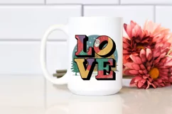 Retro Love Christmas Illustration Png Product Image 2