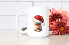 Cute Cat with Santa Hat, Summer PNG Product Image 2