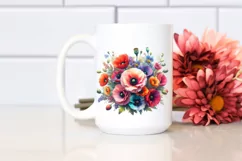 Colorful Bouquet Poppy | Sublimation | Clipart Product Image 2