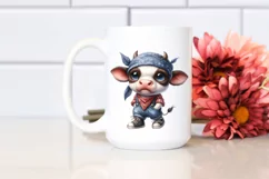 Expressive Baby Cow with Bandana Standing on Two Legs Product Image 2