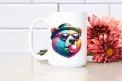 Bear Portrait with Chewing Gum | Sublimation | Clipart Product Image 2