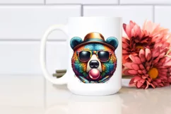 Bear Portrait with Chewing Gum | Sublimation | Clipart Product Image 2
