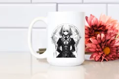 Washed Gothic Girl Enchanting Mysterious | Clipart Product Image 2