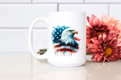 Washed Patriotic Bald Eagle USA Colors Majestic | Clipart Product Image 2