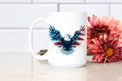 Washed Patriotic Bald Eagle USA Colors Majestic | Clipart Product Image 2