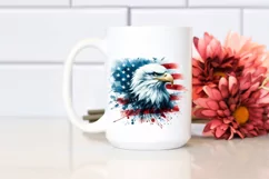 Washed Patriotic Bald Eagle USA Colors Majestic | Clipart Product Image 2