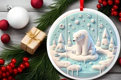 Round Christmas Ornament Sublimation|Clipart Product Image 1
