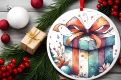 Round Christmas Ornament Sublimation|Clipart Product Image 2