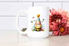 Funny Baby Bee Party Hat | Watercolor | Sublimation Product Image 2
