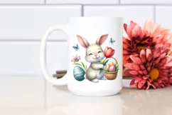 Easter Bunny Egg Flower, Clipart |T-shirt, Mug PNG Product Image 2