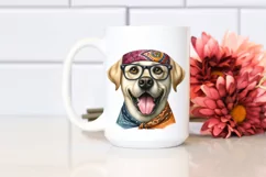 Watercolor Labrador Bandana Clipart Product Image 2