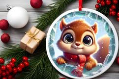 Round Christmass Ornament PNG Product Image 2