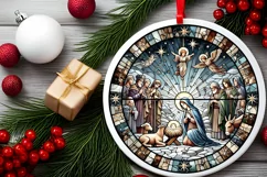 Round Christmas Ornament Sublimation|Clipart Product Image 1