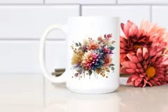 Watercolor Abstract Bouquet GOLD FOIL | Sublimation Clipart Product Image 2