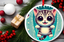 Round Christmass Ornament PNG Product Image 2