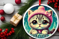 Round Christmas Ornament Sublimation|Clipart Product Image 1