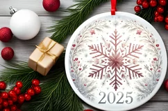 Round Christmas Ornament Sublimation|Clipart Product Image 2