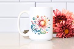 Colorful Watercolor Wimsicall Sun | Sublimation Clipart Product Image 2