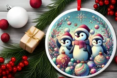Round Christmas Ornament Sublimation|Clipart Product Image 2