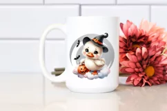 Cute Baby Swan Halloween Cloud Digital Painting PNG Product Image 2