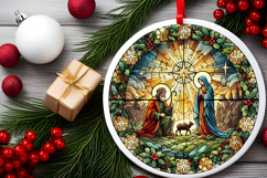 Round Christmass Ornament PNG Product Image 2